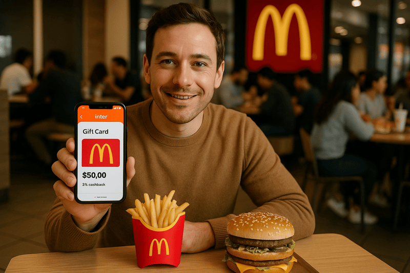 Cashback Gift Card McDonald’s Inter: Economize em Lanches