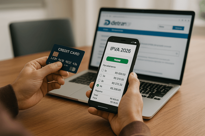 Como pagar o IPVA 2026 com cartão de crédito