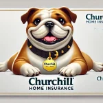 Smiling bulldog lying down, representing Churchill Home Insurance